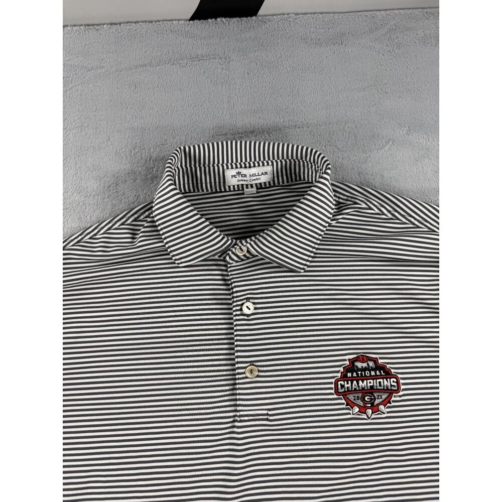 Peter Millar Mens Small Summer Comfort Polo Shirt UGA National Championship - Picture 2 of 8